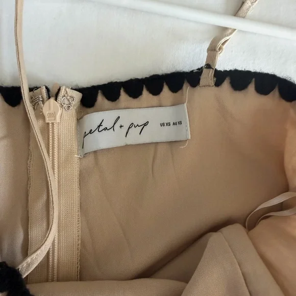 Petal & Pup Beige Mini Dress with Black Trim - Picture 3 of 3